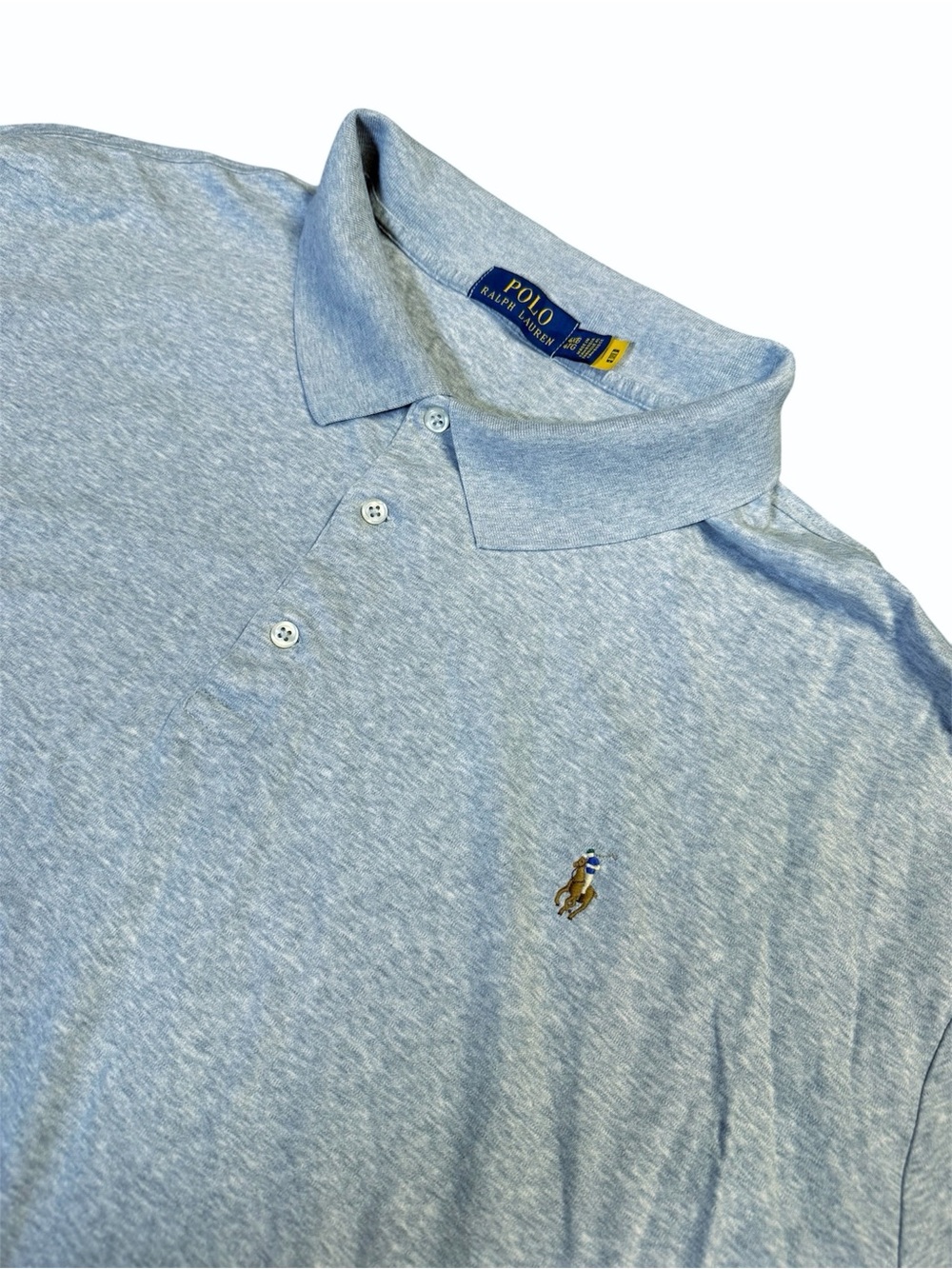 Ralph Lauren Men’s Heather Light Blue Polo Shirt - Picture 3 of 5